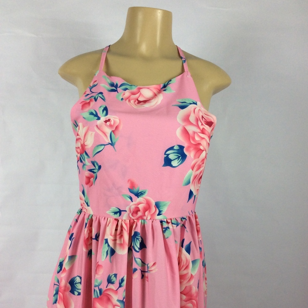 Pink Floral Maxi Dress Size Small
